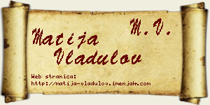 Matija Vladulov vizit kartica